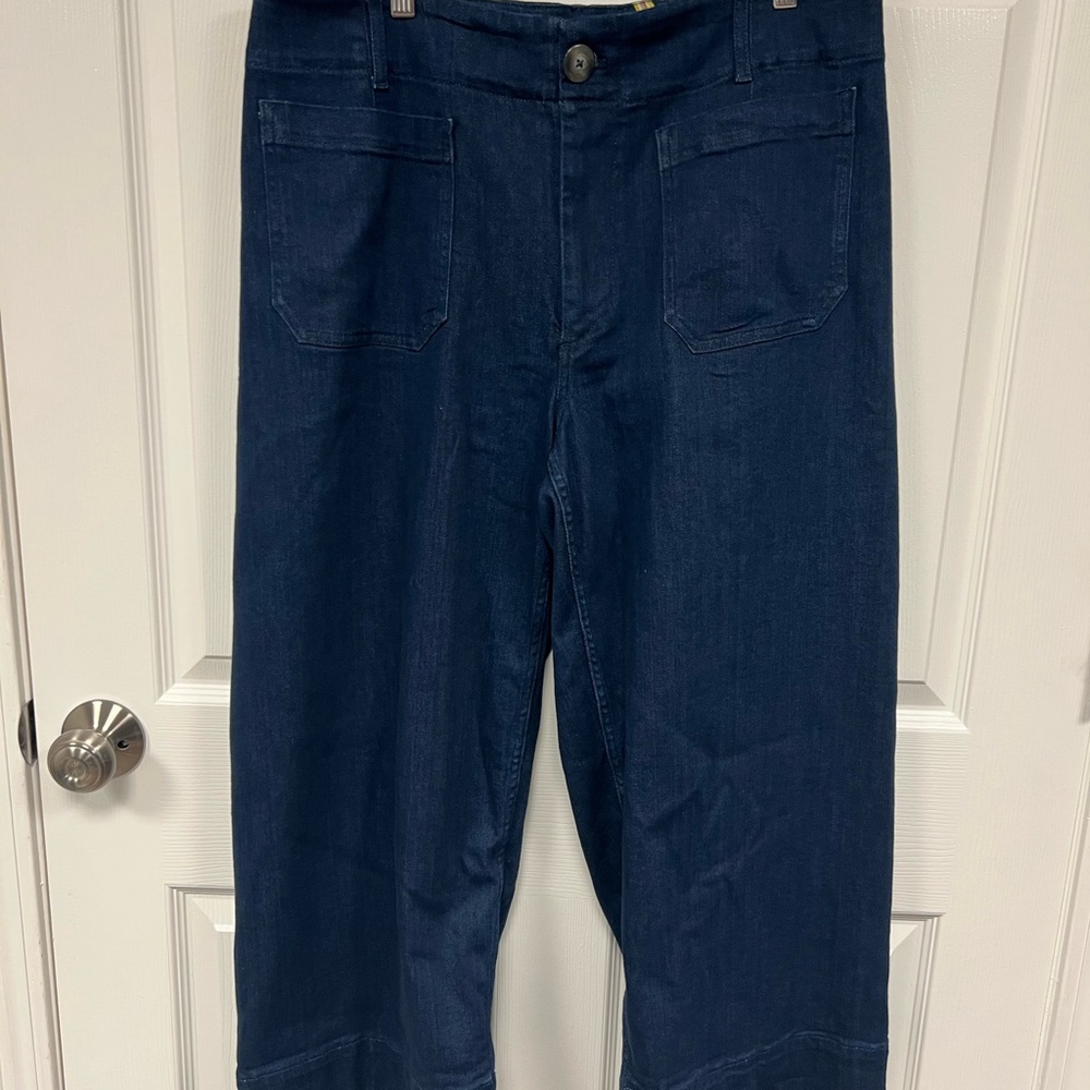 NWOT Anthropologie Maeve Collette cropped high rise wide Leg Jeans - Picture 2 of 5
